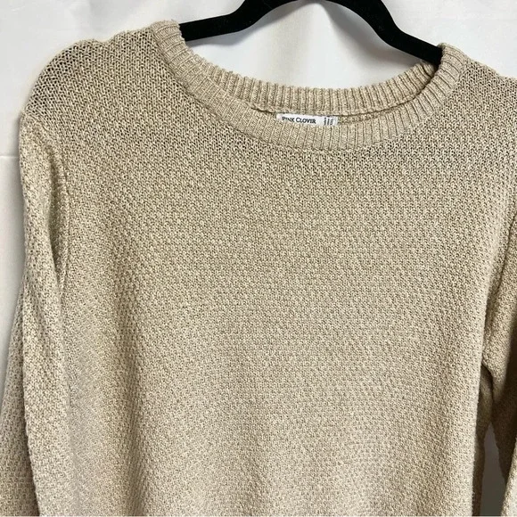 Pink Clover Tan Winter Warm Fall Pullover Crewneck  Knit Sweater Women Size XXL - Picture 3 of 11